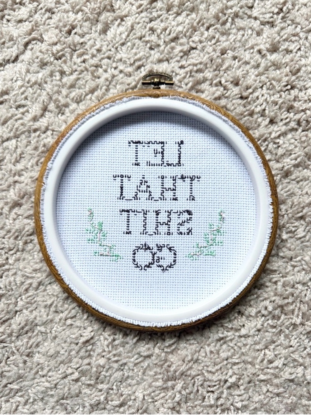 New Handmade “Let That Shit Go” Cross Stitch Wall Decor - Picture 4 of 4